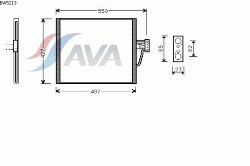 Фото 1 BW5213 AVA QUALITY COOLING Конденсатор, кондиционер