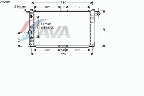 Фото 1 DW2010 AVA QUALITY COOLING Радиатор, охлаждение двигателя