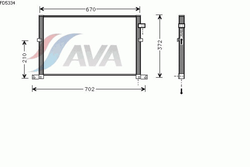 Фото 1 FD5334 AVA QUALITY COOLING Конденсатор, кондиционер