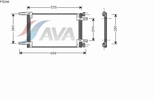 Фото 1 FT5248 AVA QUALITY COOLING Радиатор кондиционера