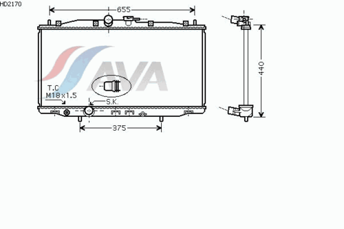 Фото 1 HD2170 AVA QUALITY COOLING Радиатор системы охлаждения двигателя