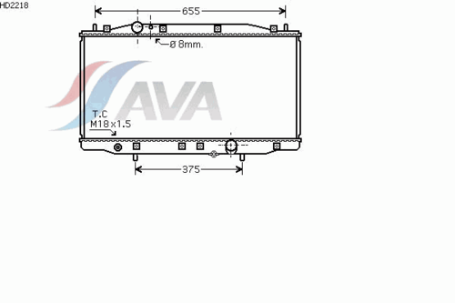 Фото 1 HD2218 AVA QUALITY COOLING Радиатор системы охлаждения двигателя