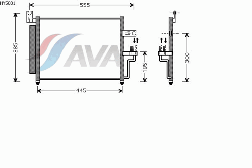 Фото 1 HY5081D AVA QUALITY COOLING Радиатор кондиционера HYUNDAI: ACCENT LC 1.3/1.5/1.6 00-, ACCENT седан