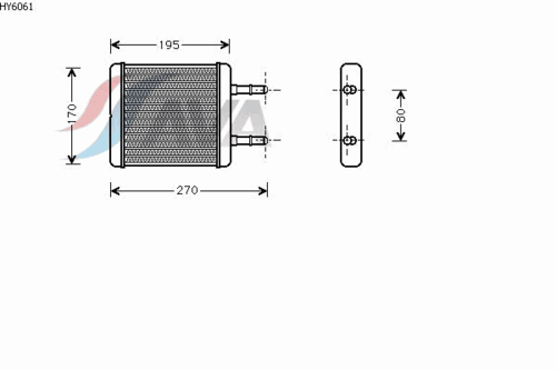 Фото 1 HY6061 AVA QUALITY COOLING Теплообменник, отопление салона