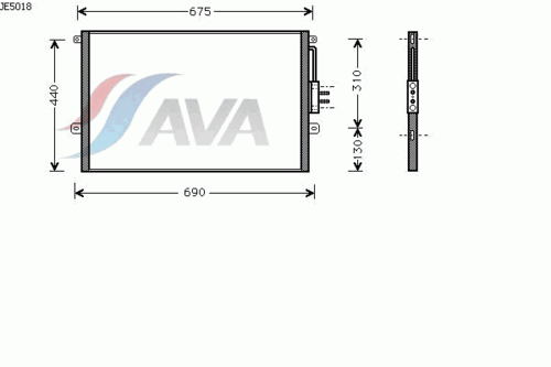 Фото 1 JE5018 AVA QUALITY COOLING Конденсатор, кондиционер