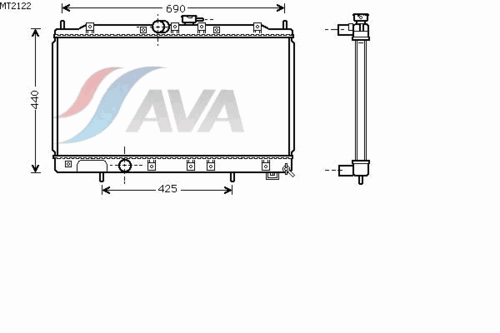 Фото 1 MT2122 AVA QUALITY COOLING Радиатор, охлаждение двигателя