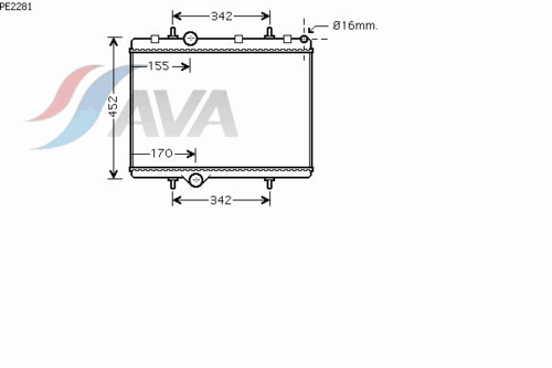 Фото 1 PE2281 AVA QUALITY COOLING Радиатор, охлаждение двигателя