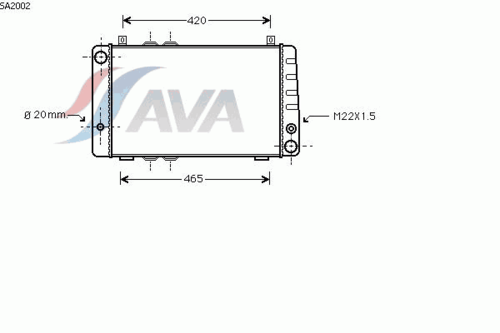 Фото 1 SA2002 AVA QUALITY COOLING Радиатор, охлаждение двигателя