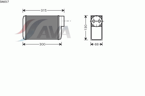 Фото 1 SA6017 AVA QUALITY COOLING Теплообменник, отопление салона