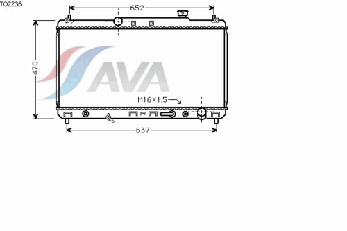 Фото 1 TO2236 AVA QUALITY COOLING Радиатор, охлаждение двигателя