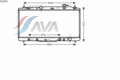 Фото 1 TO2473 AVA QUALITY COOLING Радиатор, охлаждение двигателя