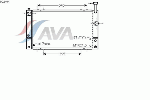 Фото 1 TO2494 AVA QUALITY COOLING Радиатор системы охлаждения