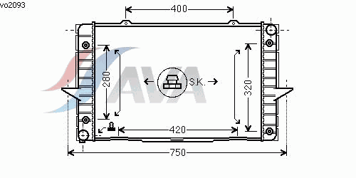 Фото 1 VO2093 AVA QUALITY COOLING Радиатор, охлаждение двигателя