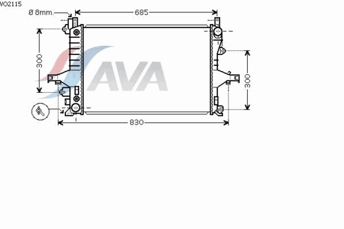 Фото 1 VO2115 AVA QUALITY COOLING Радиатор, охлаждение двигателя