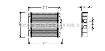 Радиатор отопителя кабины AVA QUALITY COOLING AI6198