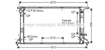 Радиатор охлаждение двигателя AVA QUALITY COOLING AiA2291