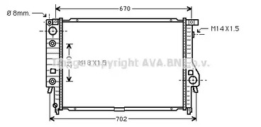 Радиатор, охлаждение двигателя AVA QUALITY COOLING BW2092