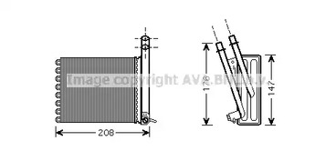 Радиатор отопителя кабины AVA QUALITY COOLING CN6243