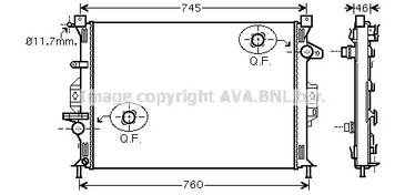 Радиатор системы охлаждения двигателя AVA QUALITY COOLING FD2421