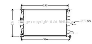 радиатор системы охлаждения без AC МКПП AVA QUALITY COOLING FDA2218