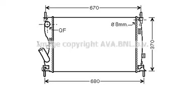 Радиатор охлаждения двигателя AVA QUALITY COOLING FDA2408