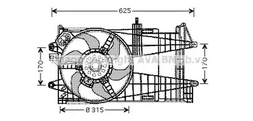 Вентилятор охлаждения радиатора двигателя AVA QUALITY COOLING FT7519