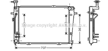 Радиатор охлаждение двигателя AVA QUALITY COOLING HY2130