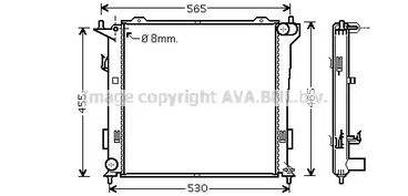 Радиатор системы охлаждения двигателя AVA QUALITY COOLING HY2181