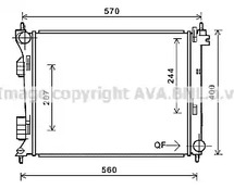 Радиатор охлаждение двигателя AVA QUALITY COOLING HY2274