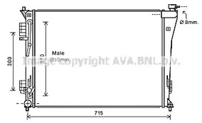 Радиатор охлаждение двигателя AVA QUALITY COOLING HY2306