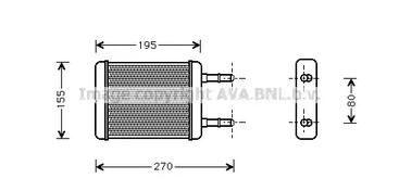 Радиатор отопителя кабины AVA QUALITY COOLING HY6064