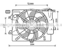 Вентилятор охлаждения радиатора двигателя AVA QUALITY COOLING HY7541