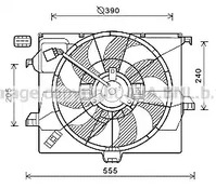 Вентилятор охлаждения радиатора двигателя AVA QUALITY COOLING HY7545