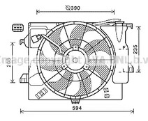 Вентилятор охлаждения радиатора двигателя AVA QUALITY COOLING HY7546