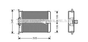 Теплообменник, отопление салона AVA QUALITY COOLING MS6187