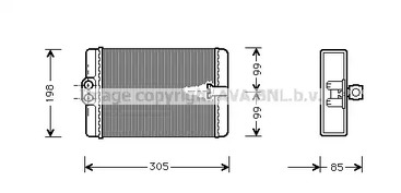 MSA6250 AVA QUALITY COOLING Радиатор отопителя