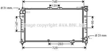 Радиатор, охлаждение двигателя AVA QUALITY COOLING MZ2101