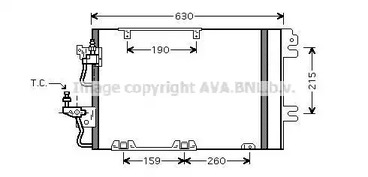 OL5367D AVA QUALITY COOLING Радиатор кондиционера