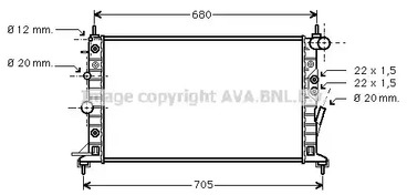 Радиатор охлаждения двигателя AVA QUALITY COOLING OLA2222