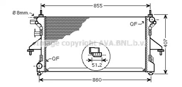 Радиатор системы охлаждения двигателя AVA QUALITY COOLING PE2309