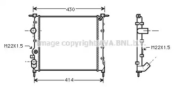 Радиатор охлаждения двигателя AVA QUALITY COOLING RT2260