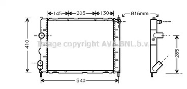 Радиатор системы охлаждения двигателя AVA QUALITY COOLING RT2268