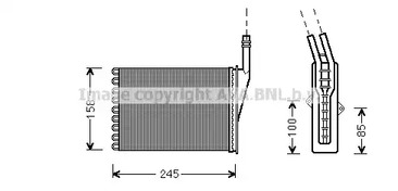 RTA6250 AVA QUALITY COOLING радиатор печки правый