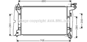 Радиатор охлаждения двигателя AVA QUALITY COOLING TOA2290