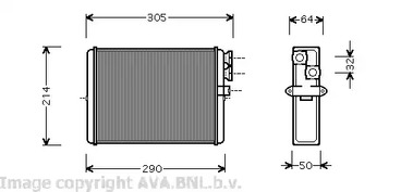 VOA6110 AVA QUALITY COOLING Радиатор печки