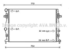 Радиатор системы охлаждения AVA QUALITY COOLING VW2343