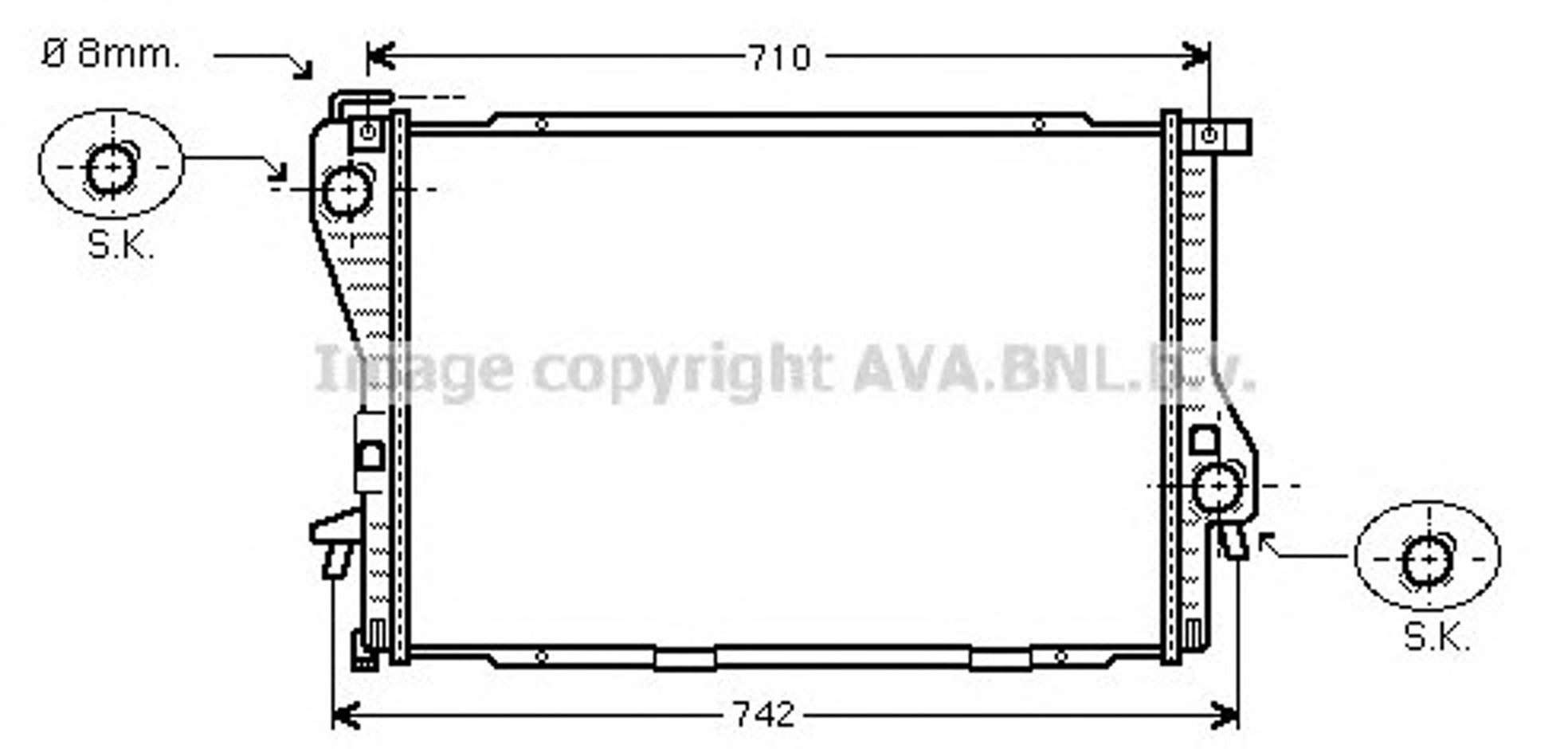 Радиатор охлаждения двигателя AVA QUALITY COOLING BWA2235