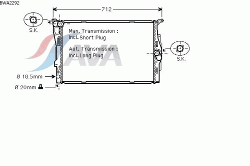 Фото 1 BWA2292 AVA QUALITY COOLING радиатор системы охлаждения АКПП