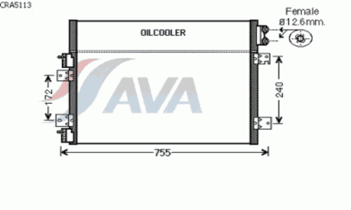 Радиатор кондиционераакпп AVA QUALITY COOLING CRA5113