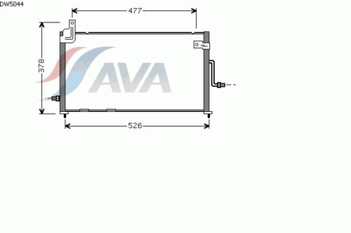 Радиатор кондиционера daewoo matiz klya 0.8i 09/00- matiz klya 1.0i 03- matiz фургон AVA QUALITY COOLING DW5044